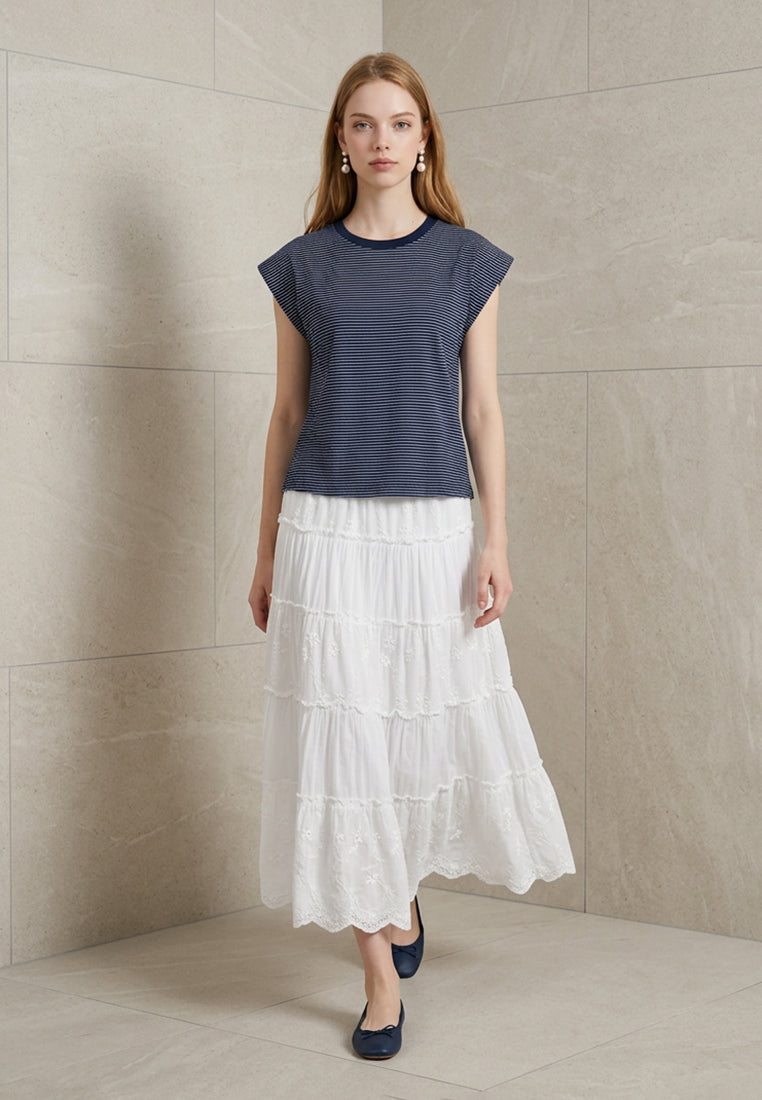 Plain B. Striped Sleeveless Cotton Top