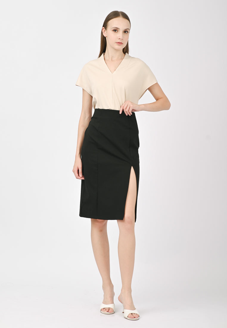 BebeBeige Slit On Pencil Skirt