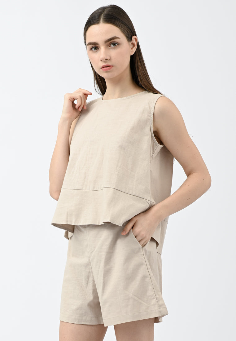 Plain B. Linen Sleeveless Top