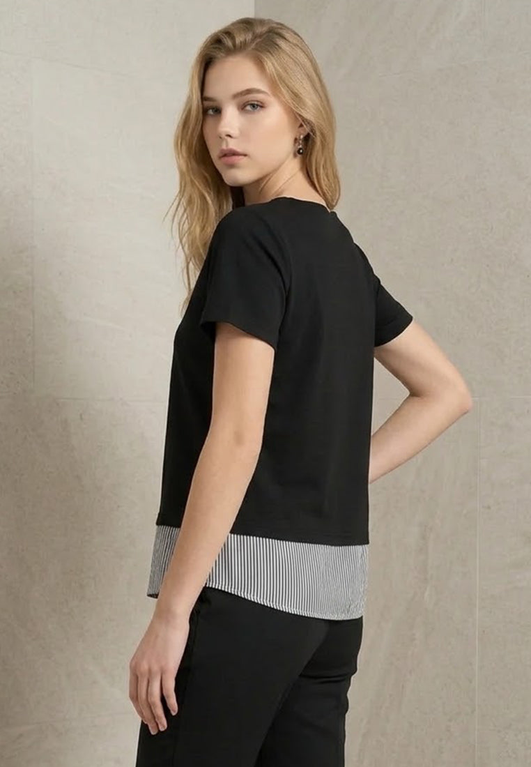 Plain B. Notch-Neck Cotton Tee