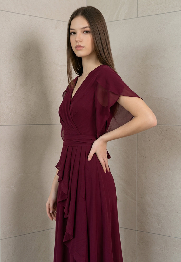 BebeButterfly Chiffon Midi Dress