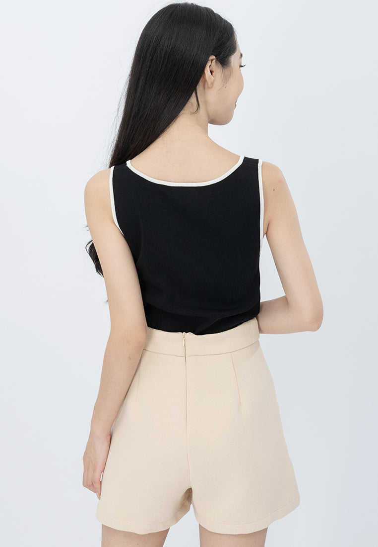 Plain B. Knitted Cropped Tank Top