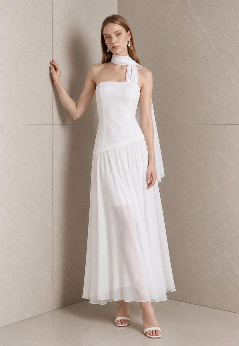 BebeBeige Asymmetric Maxi Dress
