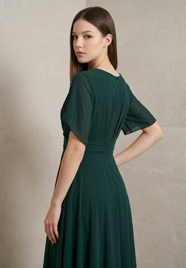 BebeButterfly Chiffon Midi Dress