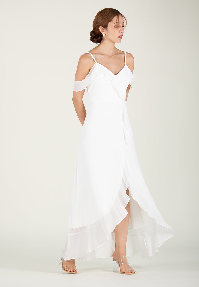 BebeBeige Cold Shoulder Dinner Dress