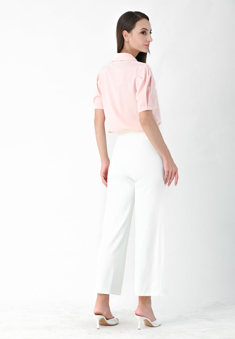 BebeBeige Puffy Sleeve Shirt Top