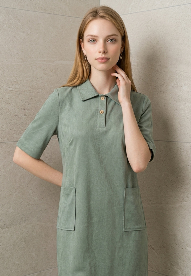 Plain B. Short Sleeve Polo Shirt Dress