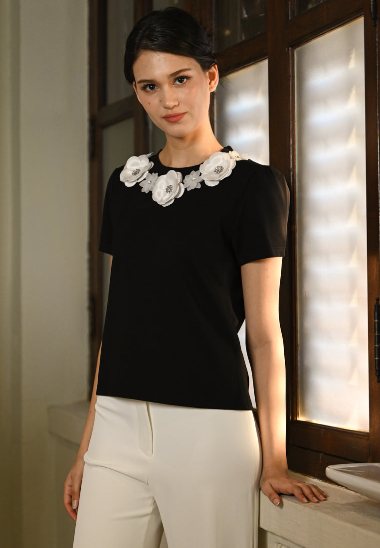 Plain B. Floral Top