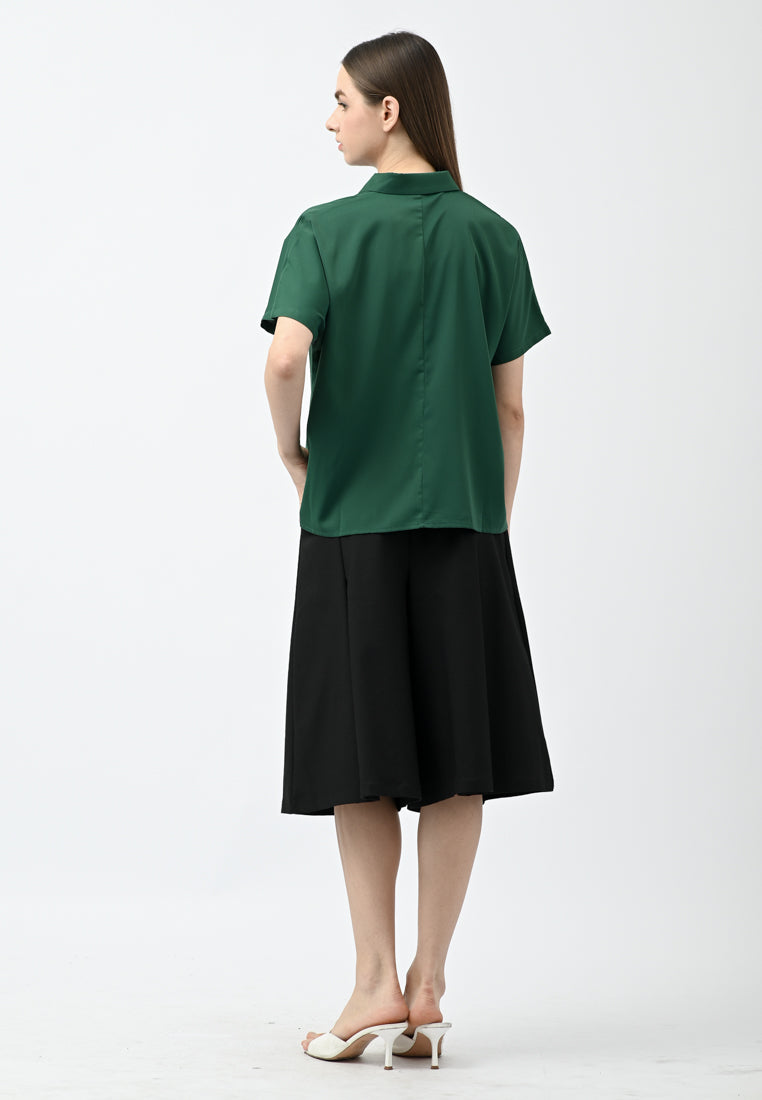 BebeBeige Collar Shirt Top