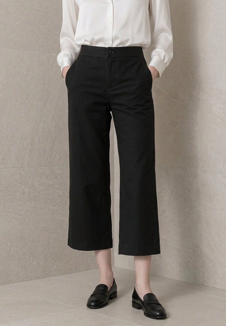 Plain B. Hight Waist Boot Cropped Trousers