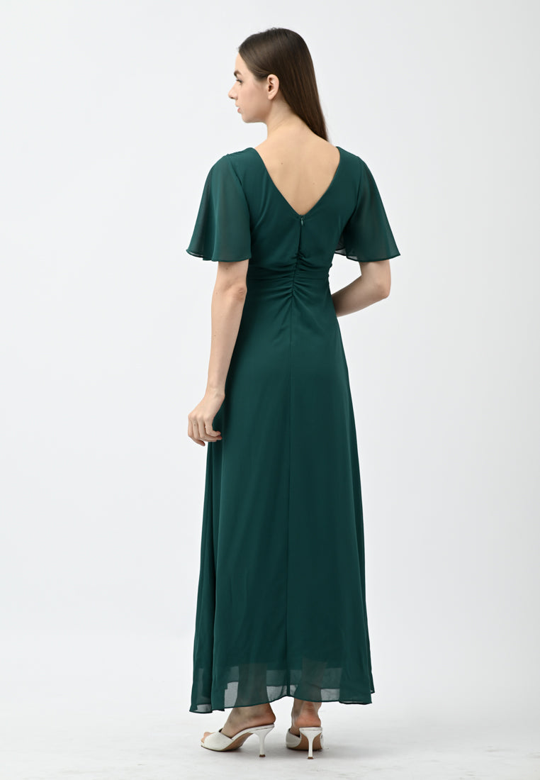 BebeButterfly V-Neck Maxi Dress