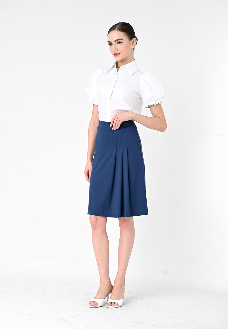 BebeBeige A-Line Midi Skirt