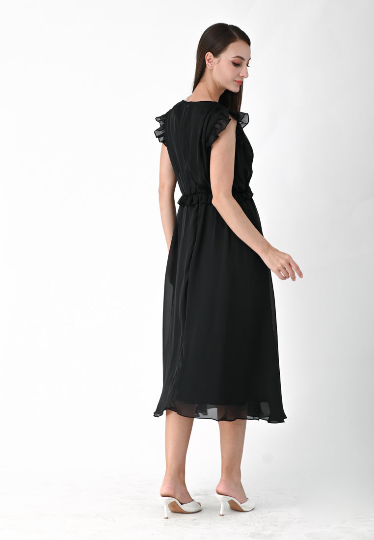 BebeBeige Sleeveless Midi Dress