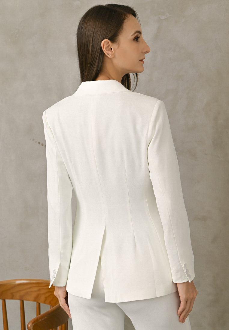 BebeBeige Tailored Blazer with Silk Lapels