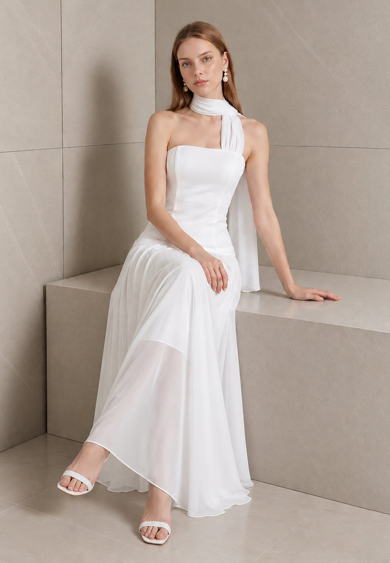 BebeBeige Asymmetric Maxi Dress