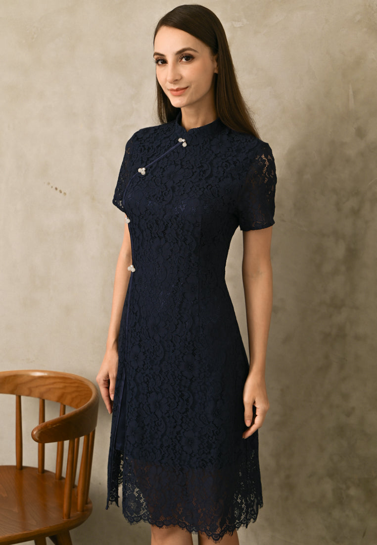 BebeButterfly Lace Midi Dress