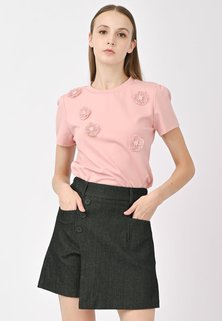 Plain B. 3D Floral T-Shirt