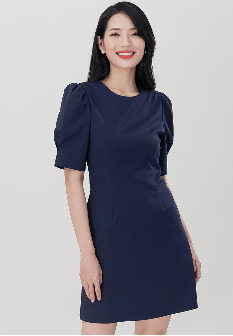 BebeBeige Round Neckline Lining Mini Dress