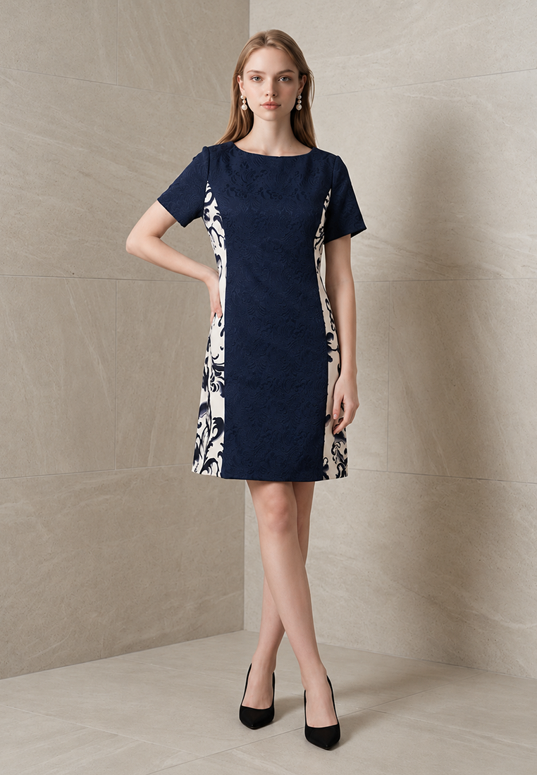 BebeButterfly Porcelain Jacquard Mini Dress