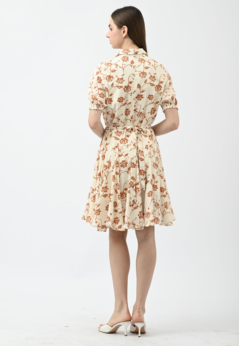 Plain B. Collar Floral Print Dress