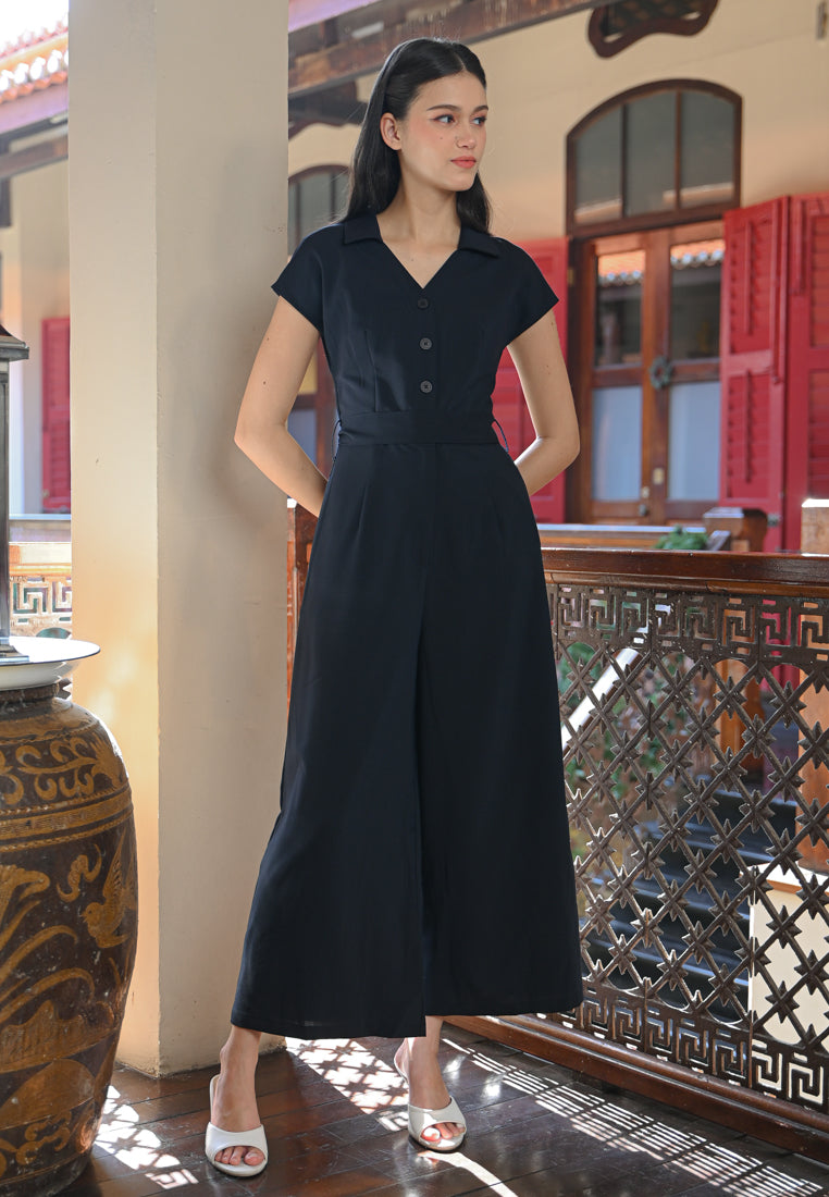 BebeBeige Collar Jumpsuits