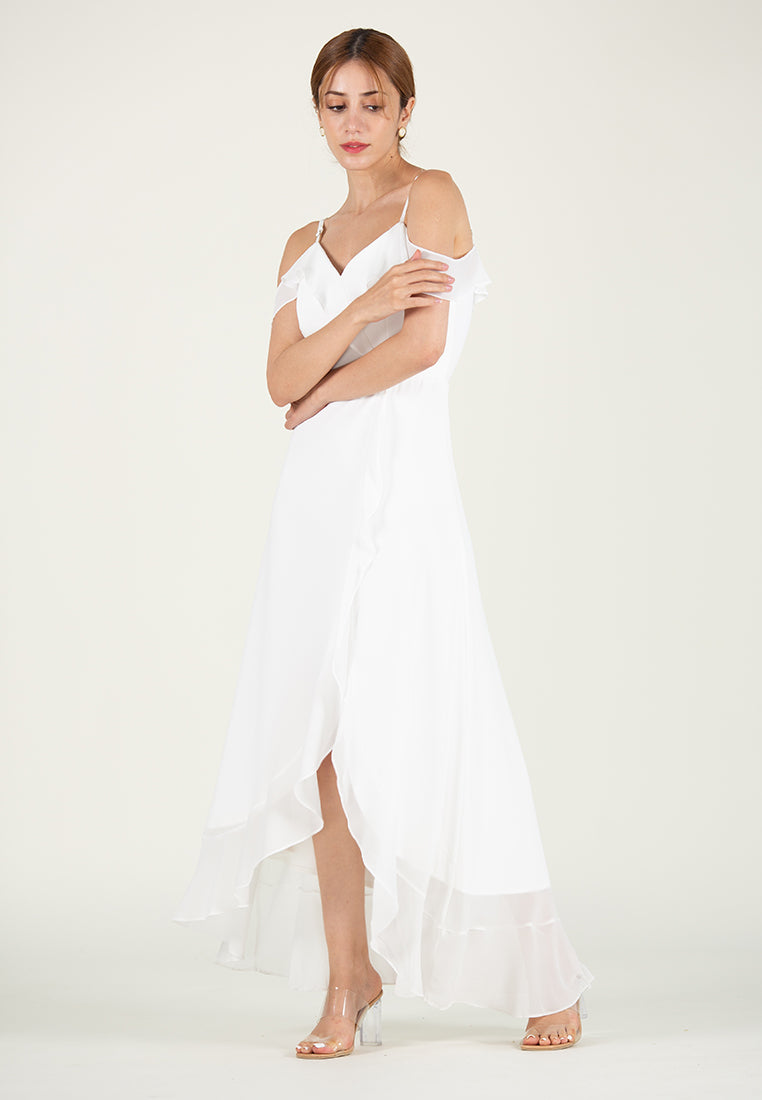 BebeBeige Cold Shoulder Dinner Dress