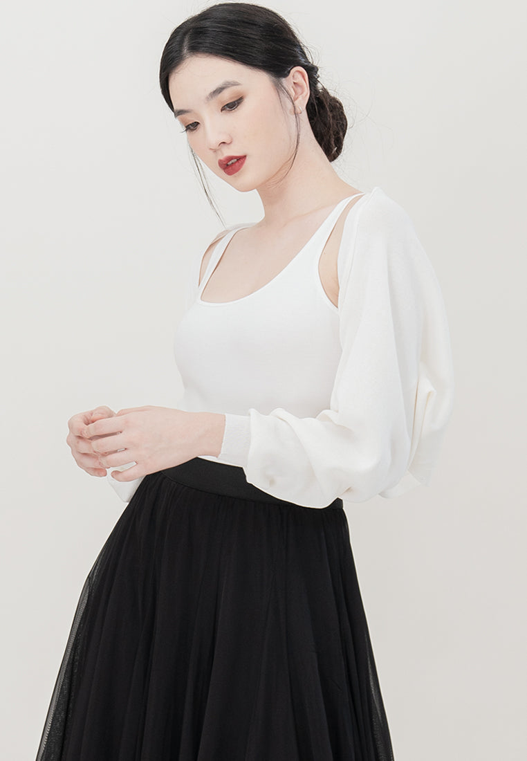 Plain B. Oversize Cropped Knitted Cardigan