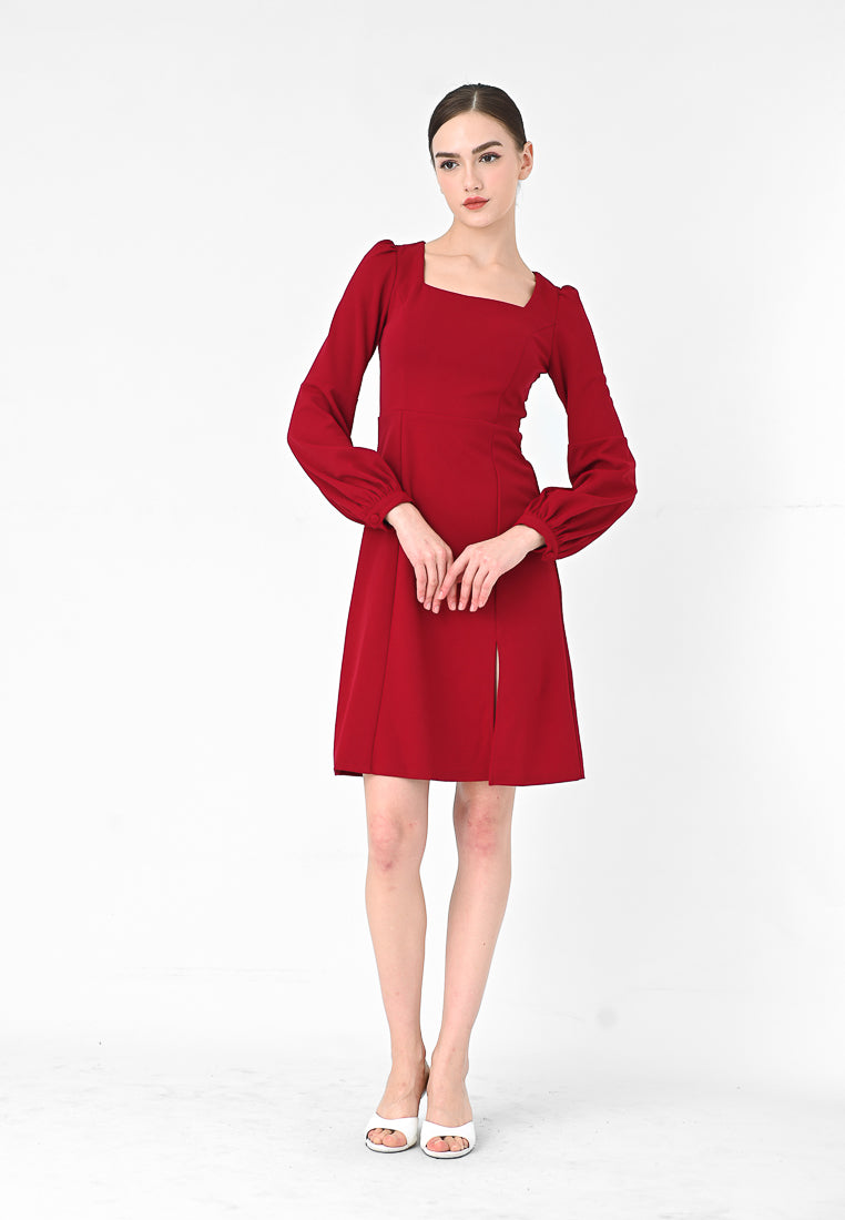 BebeBeige Long Sleeve Mini Dress
