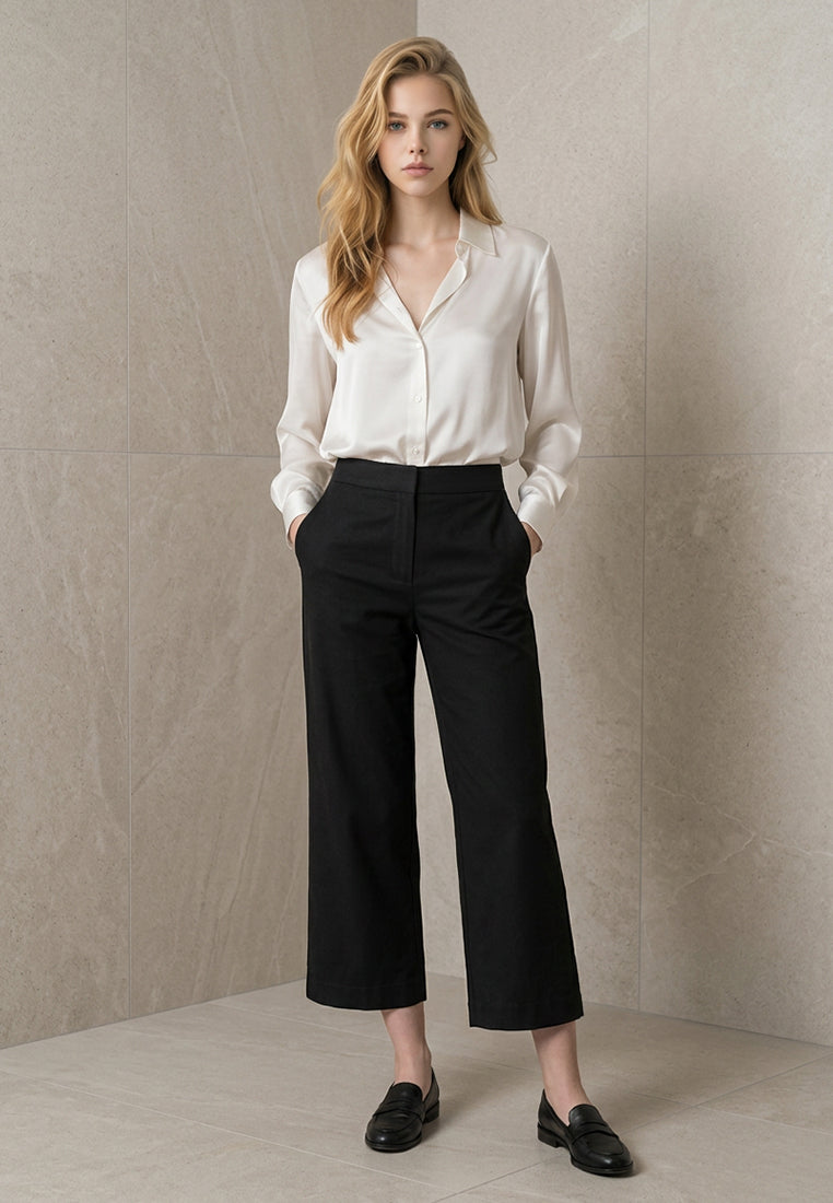Plain B. Hight Waist Boot Cropped Trousers