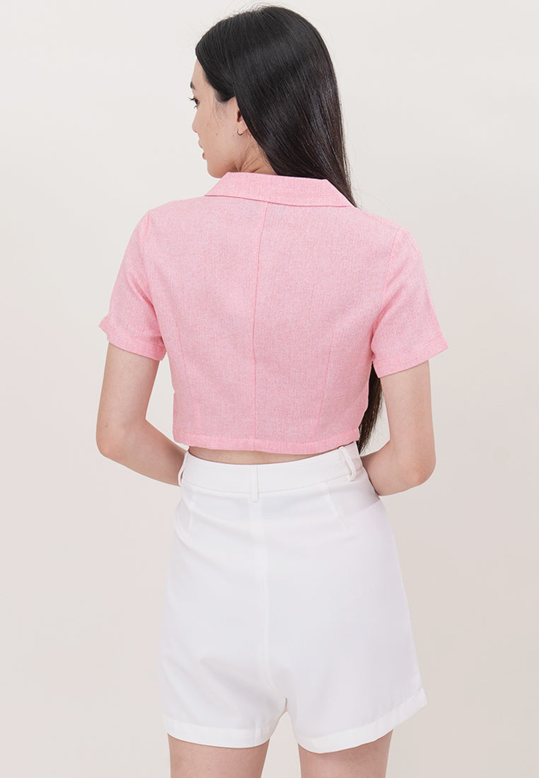 Plain B. Waffle Cropped Top
