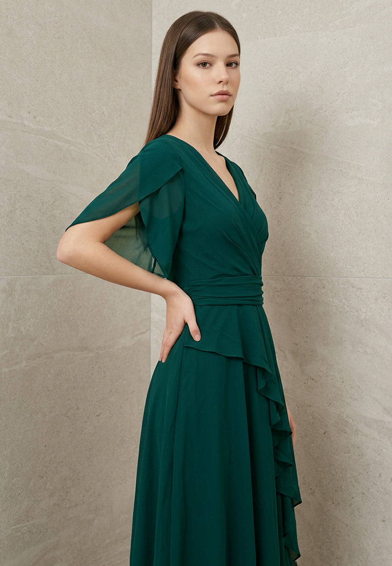 BebeButterfly Chiffon Midi Dress