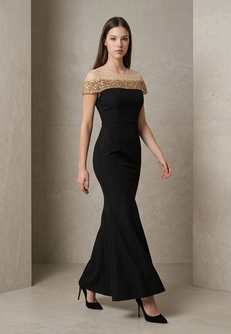 BebeButterfly Sequins Maxi Dinner Dress