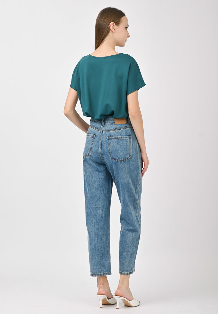 Plain B. Wide-Neck Top