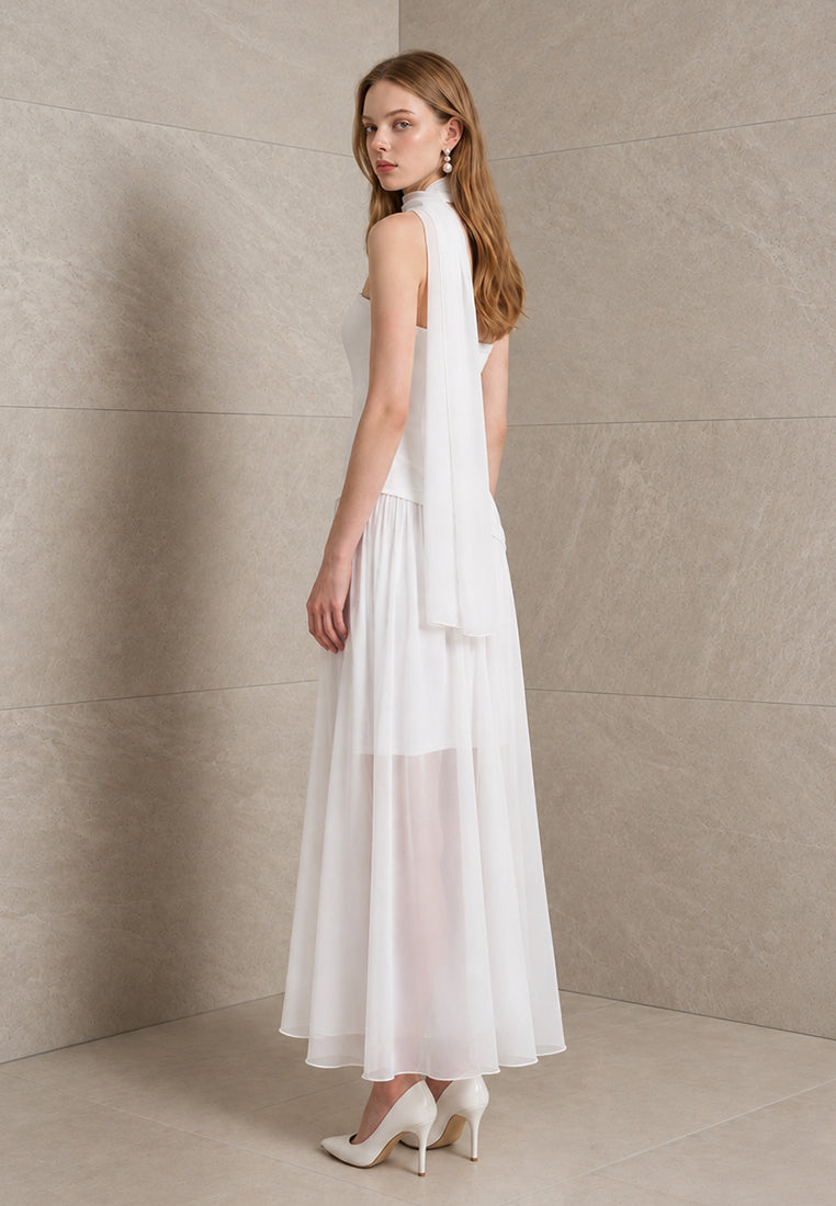 BebeBeige Asymmetric Maxi Dress