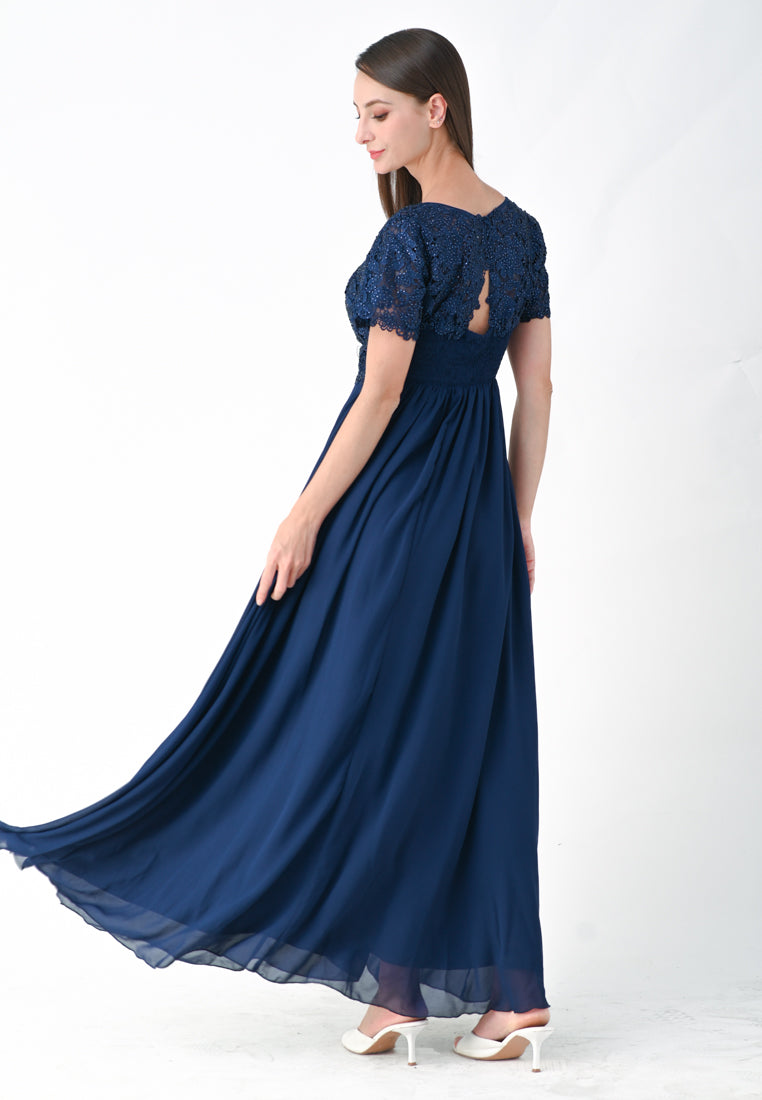 BebeButterfly Embroidered Sleeve Gown