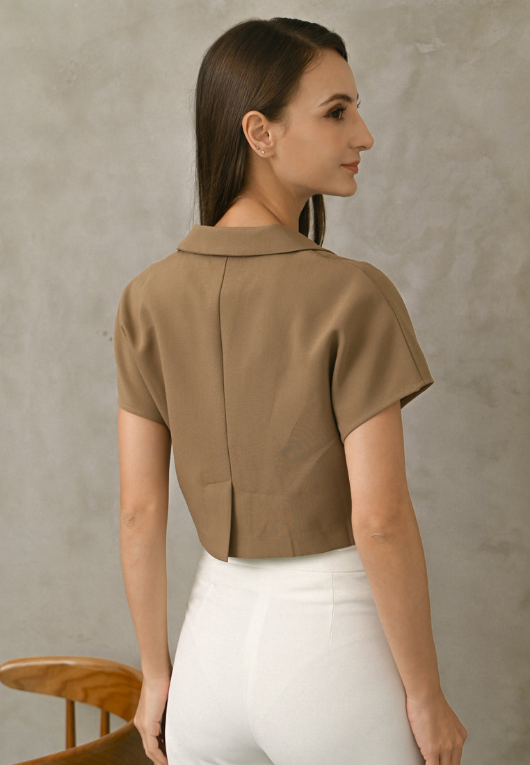 BebeBeige Cap Sleeve Short Blazer