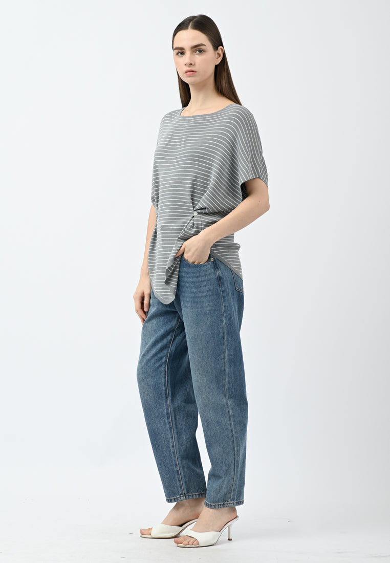 Plain B. Stripe Oversized Knit Top
