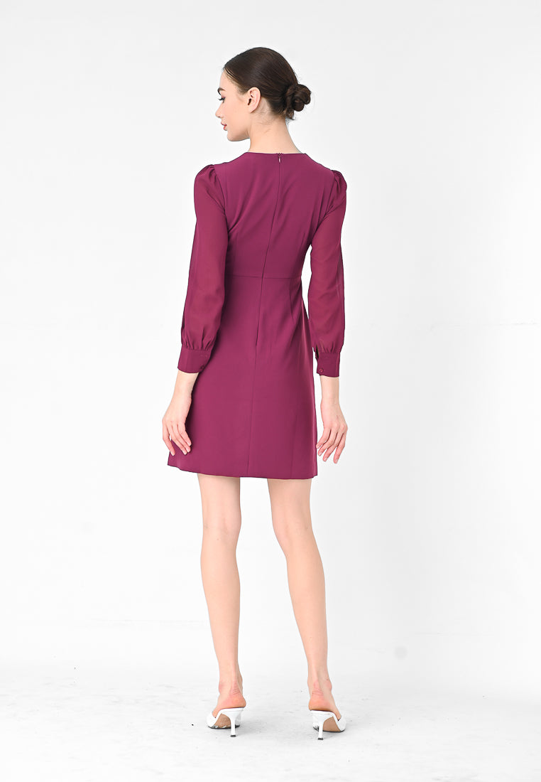 BebeBeige Long Sleeve Mini Dress