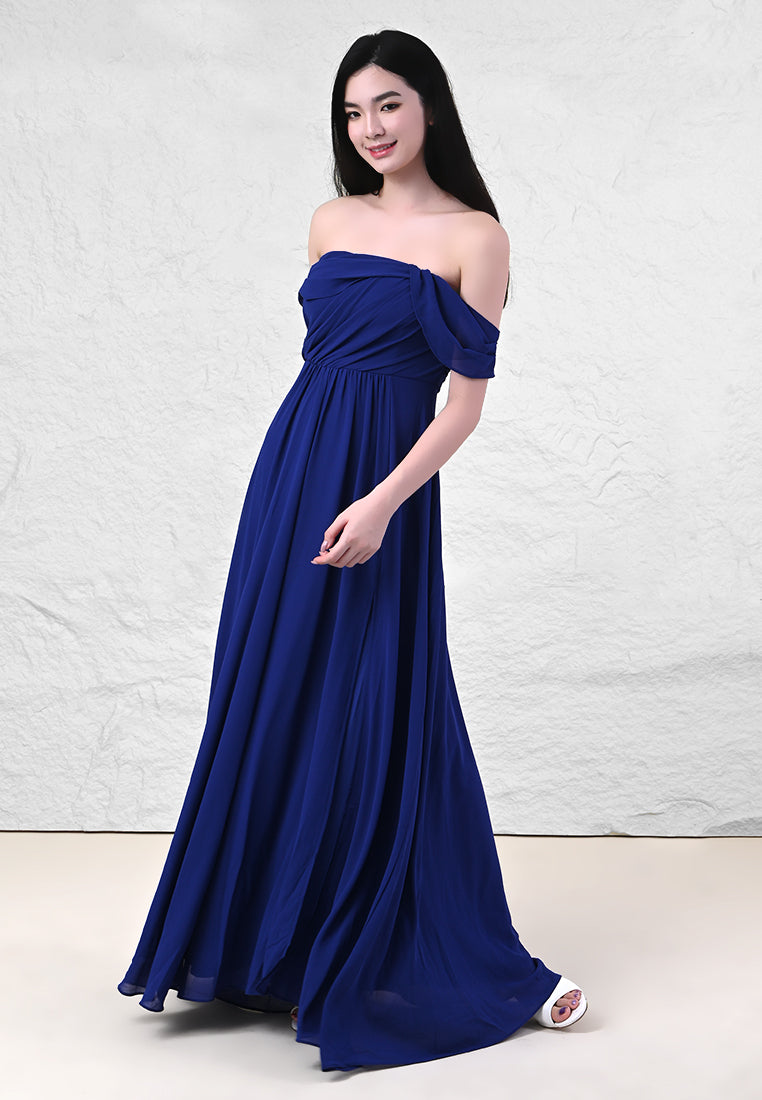 BebeBeige Off-Shoulder Dinner Dress
