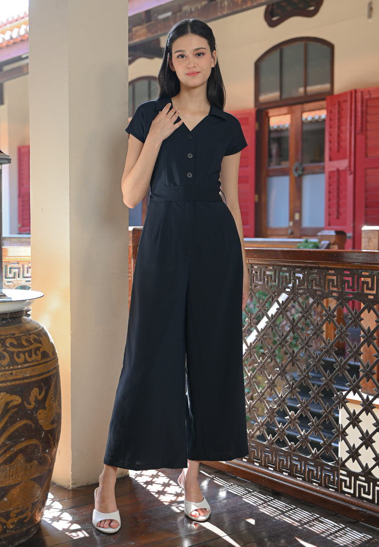 BebeBeige Collar Jumpsuits