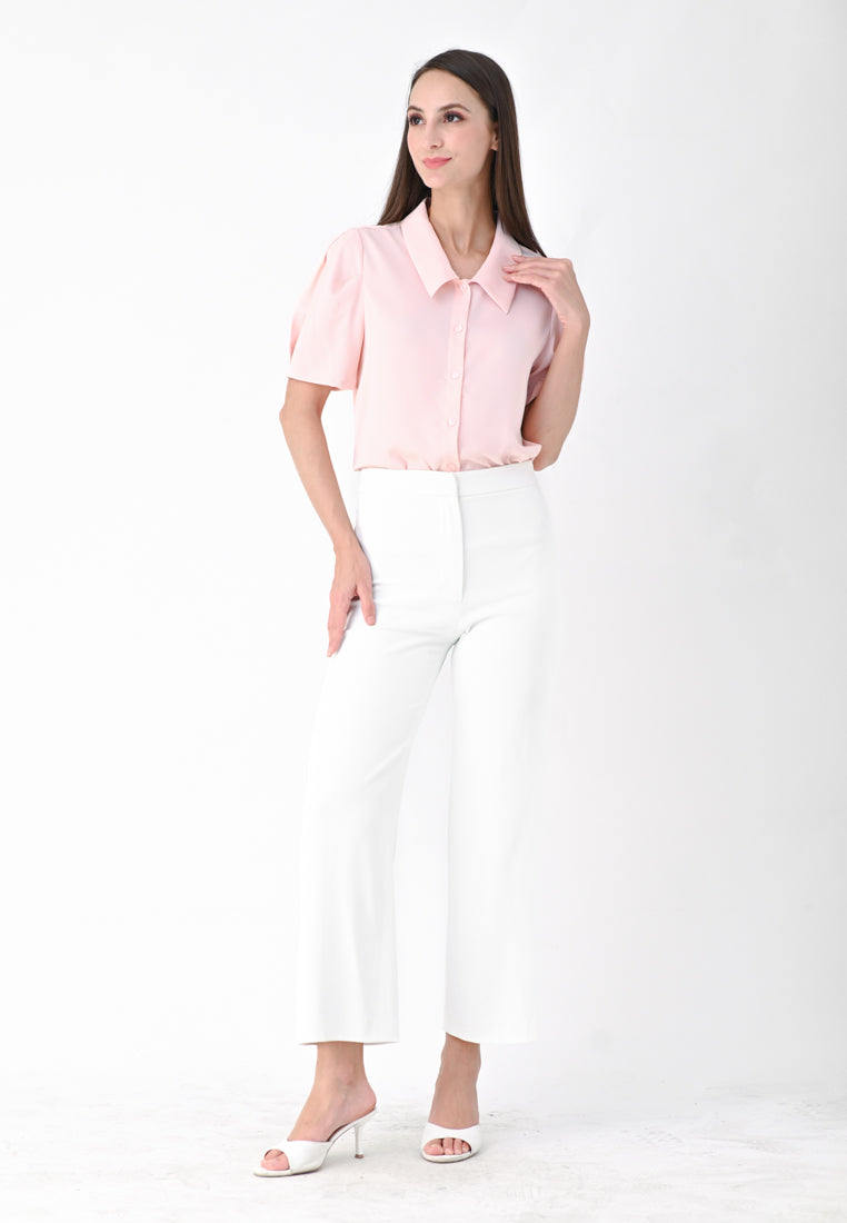 BebeBeige Puffy Sleeve Shirt Top