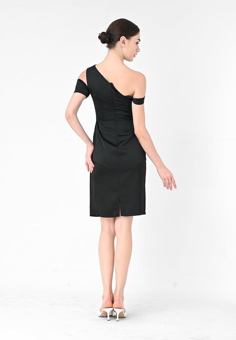 BebeBeige Cold Shoulder Mini Dress