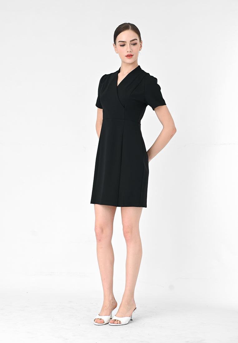 BebeBeige V-Neckline Polyester Slim Fit Mini Dress