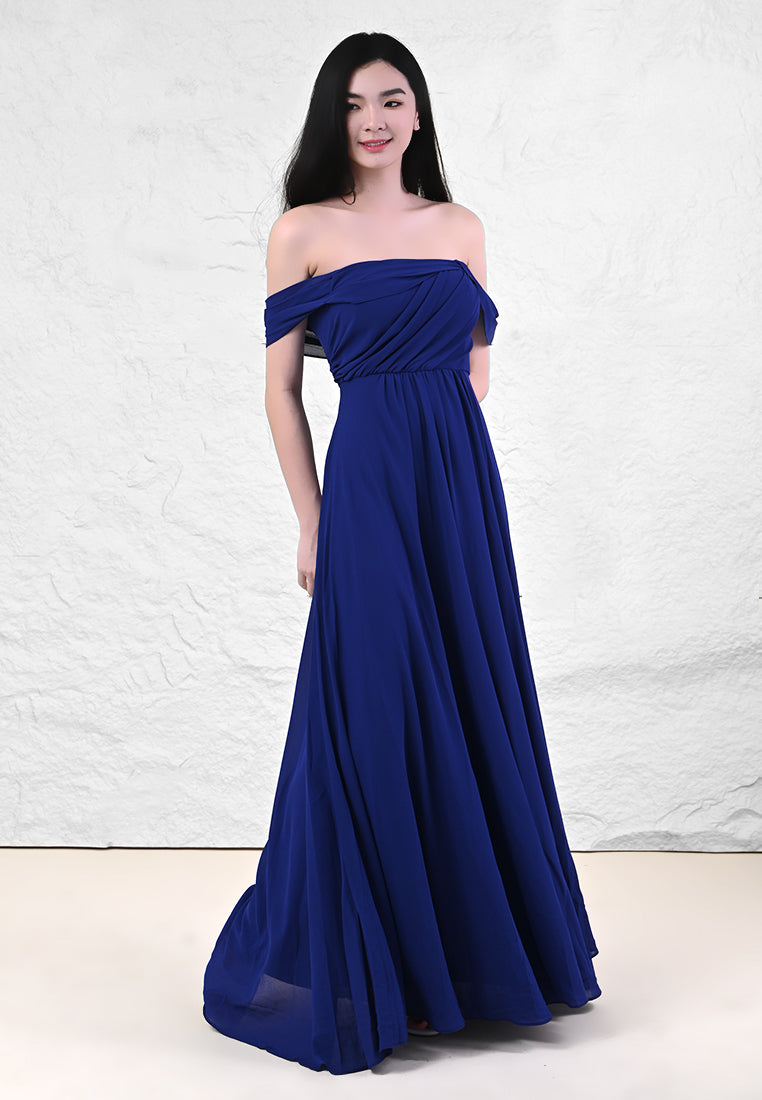 BebeBeige Off-Shoulder Dinner Dress