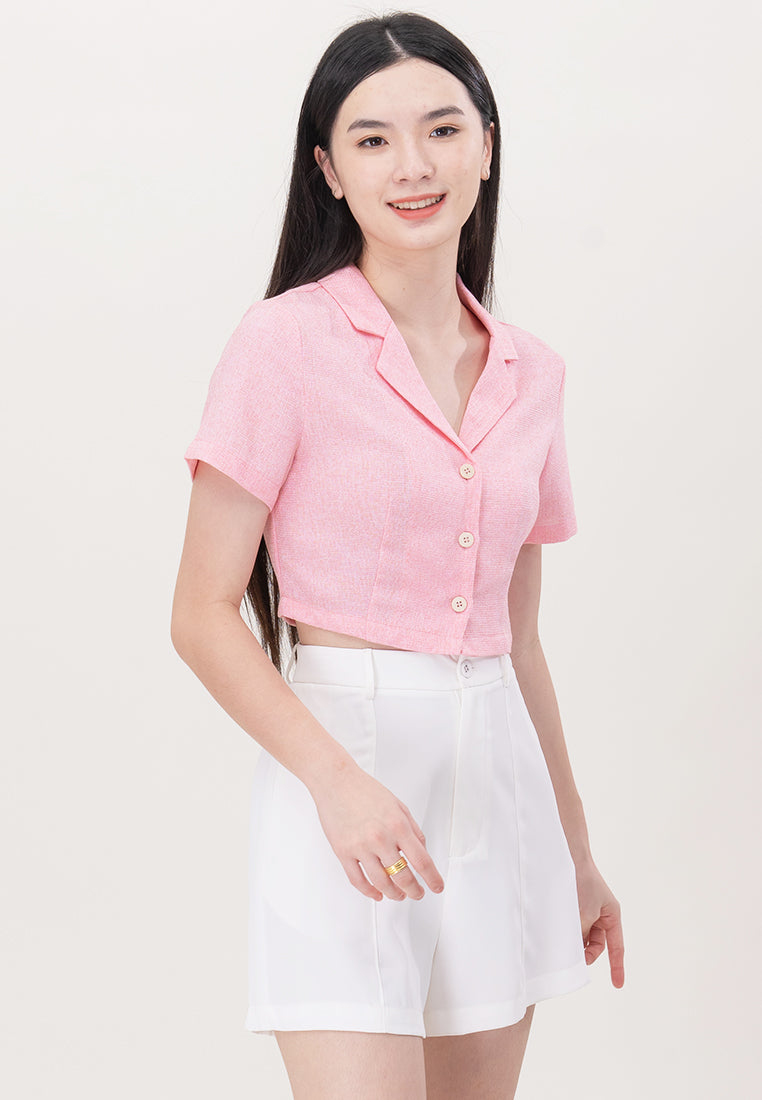 Plain B. Waffle Cropped Top