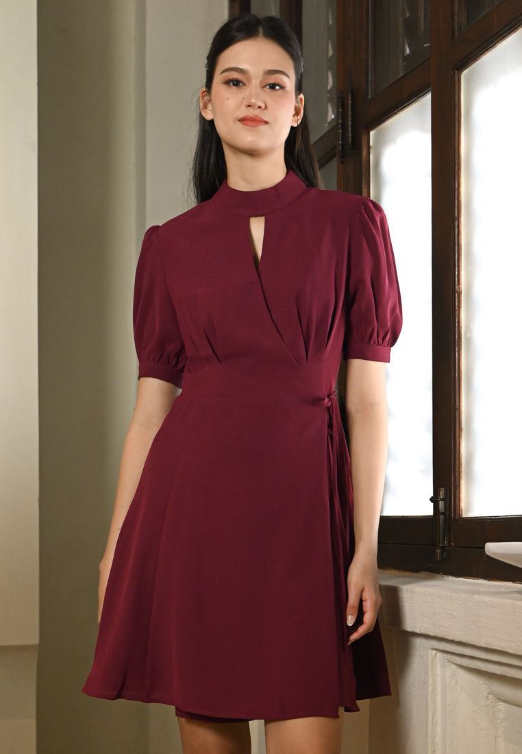 BebeBeige Wrap-Style Work Dress