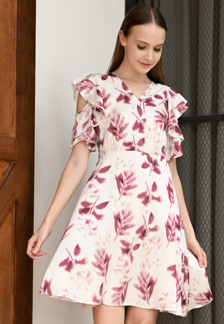 BebeButterfly Cold-shoulder Mini Dress