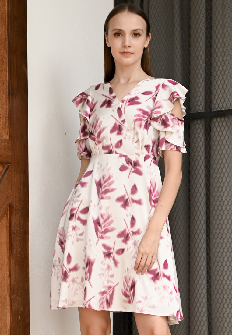 BebeButterfly Cold-shoulder Mini Dress