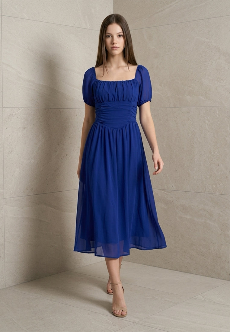 BebeButterfly Short Sleeve Midi Dress