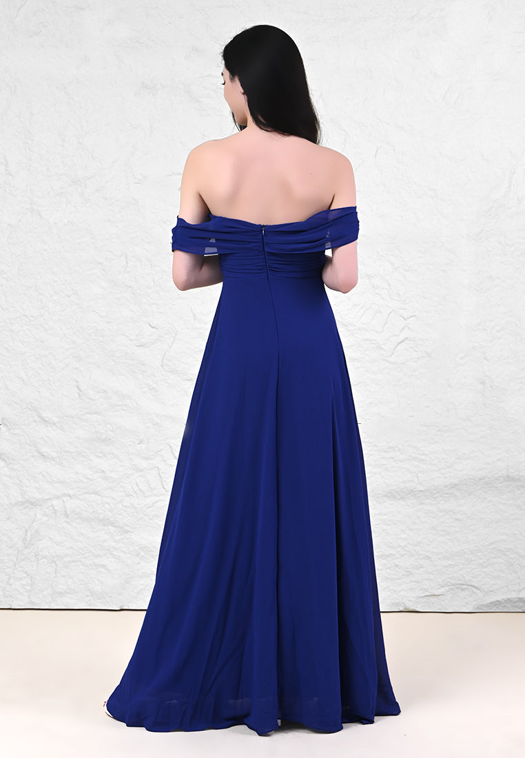 BebeBeige Off-Shoulder Dinner Dress